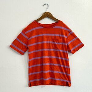 Boden Red Lavender Striped Shirt